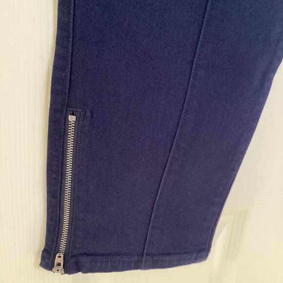 Utility Jeans Blue Susan Graver Regular Stretch Twill Ankle Length & Ankle Zip - Picture 3 of 9